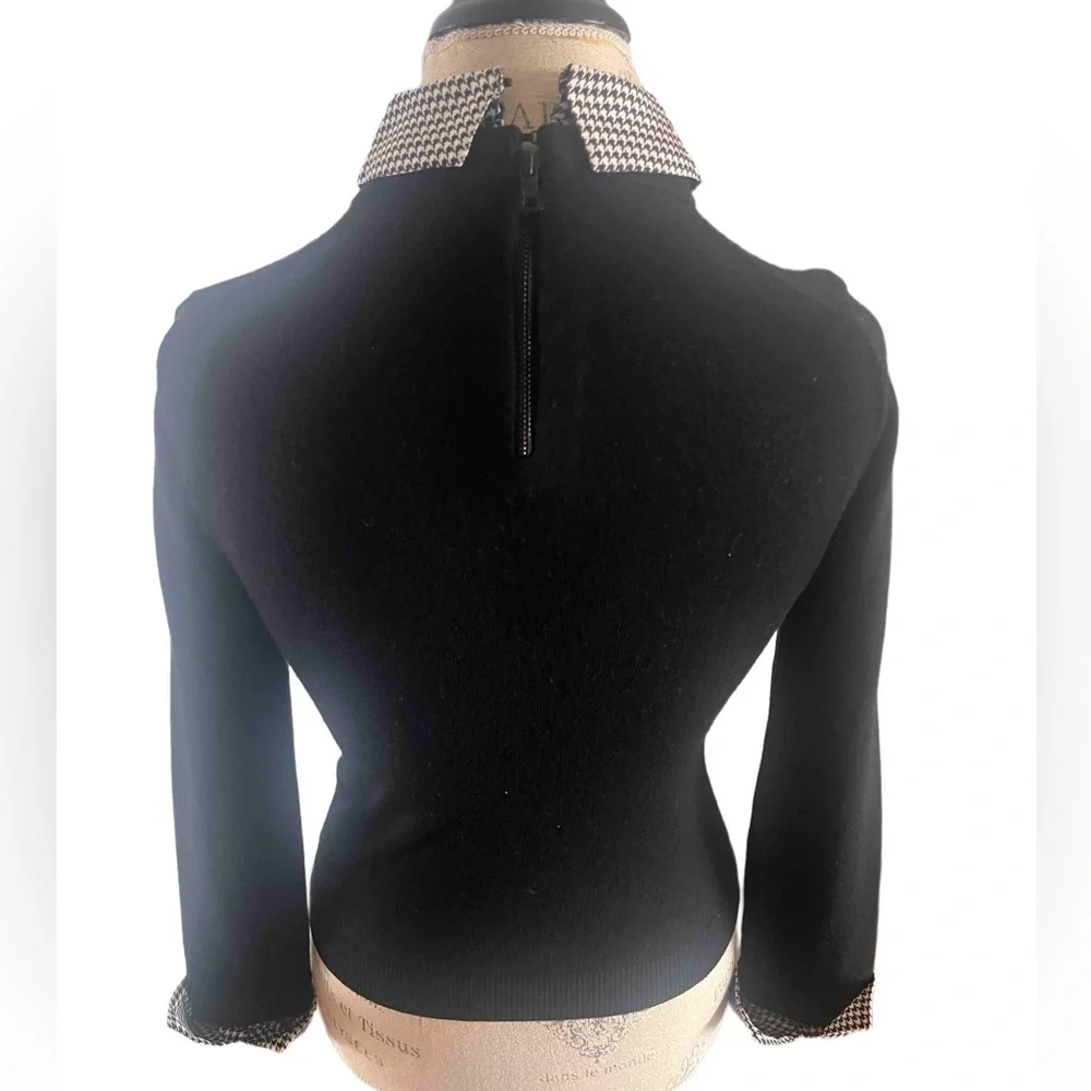 Alice + Olivia Porla Houndstooth Collared Sweater - Picture 4 of 4